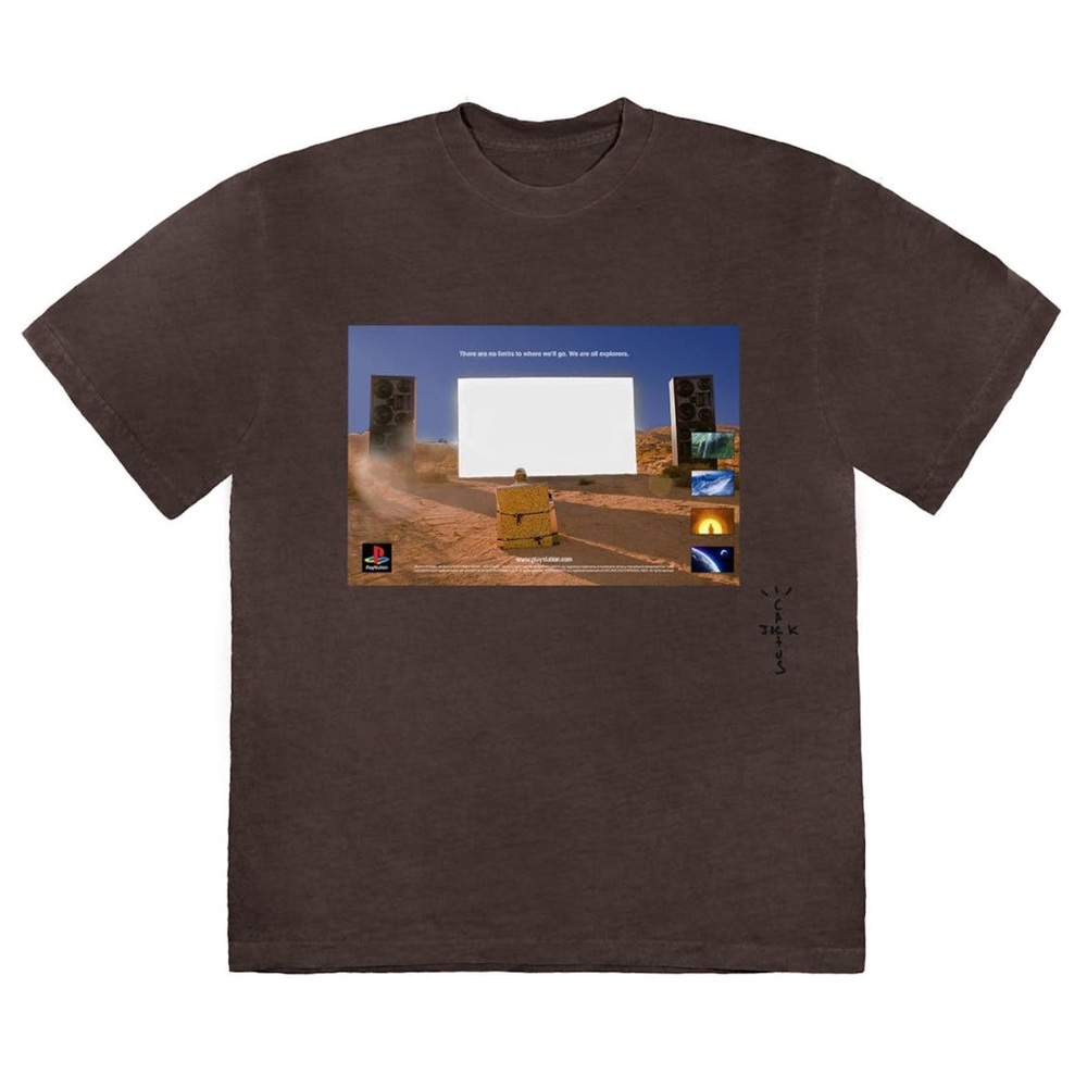 TRAVIS SCOTT Cactus Jack PlayStation Monolith Day T-shirt XL Brown